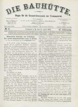 No. 17. Frankfurt a. M., den 23. April 1904. 47. Jahrgang.