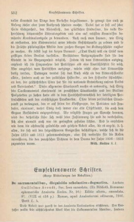 552-563 Empfehlenswerthe Schriften