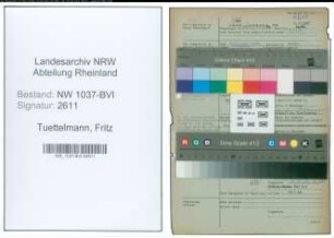Entnazifizierung Fritz Tuettelmann , geb. 22.08.1894 ()