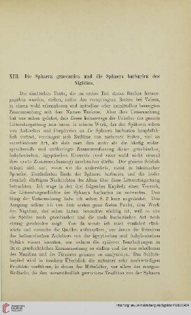 XIII. Kapitel. Die Sphaera graecanica und die Sphaera barbarica des Nigidius