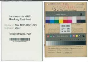Entnazifizierung Karl Tausendfreund , geb. 15.11.1922 (Steiger)