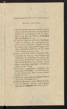 5-14, Livres in Folio.