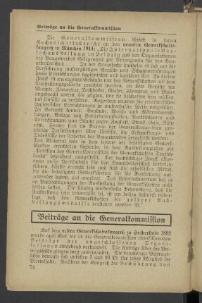 Beiträge an die Generalkommission