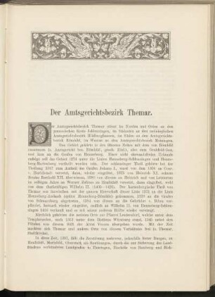 Der Amtsgerichtsbezirk Themar. [Einleitung]