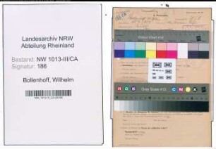 Entnazifizierung Wilhelm Bollenhoff , geb. 10.04.1887 (Kellner)