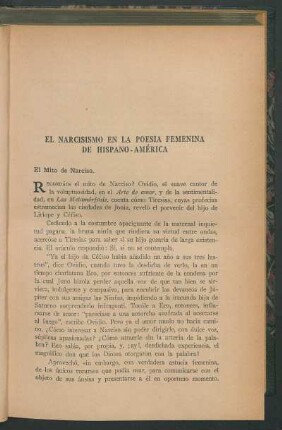 El narcisismo en la poesía femenina de Hispano-América