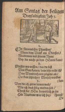 Am Sontag der heiligen Dreyfaltigkeit ...