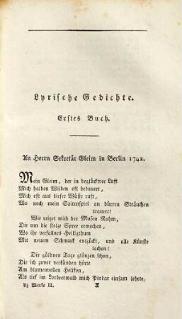 Sämmtliche Werke, 2. Lyrische Gedichte in sechs Abtheilungen