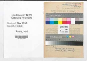 Entnazifizierung Karl Raulfs , geb. 01.12.1894 (Beamter)