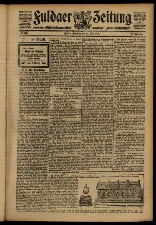 Dritte Ausgabe vom Samstag, den 21. Juli 1906.