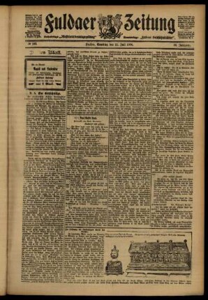 Dritte Ausgabe vom Samstag, den 21. Juli 1906.