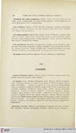 VIII. L'armée