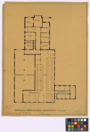 Strückhausen-Altendorf (Landkreis Wesermarsch): Vorwerk. - Wohnteil (Grundriss). - zwei Stallteile (Grundriss)