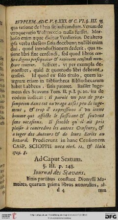 Ad Caput Sextum