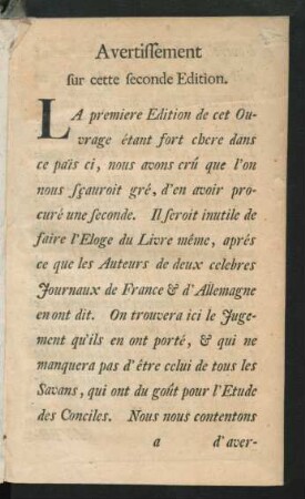 Avertissement sur cette seconde Edition.