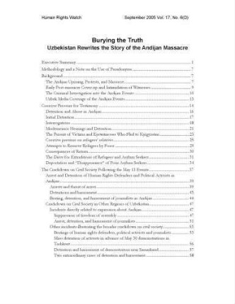 Burying the truth : Uzbekistan rewrites the story of the Andijan massacre