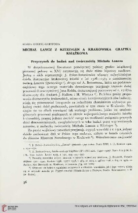 [4.]1954: Michał Lanz z Kitzingen a krakowska grafika książkowa