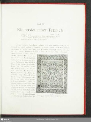 Tafel 38. Kleinasiatischer Teppich