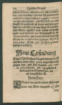Neue Erfindung Eines künstlichen Auges/ ...