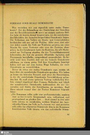 Formale Oder Reale Demokratie