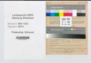 Entnazifizierung Edmund Preikschat , geb. 13.09.1894 (Zolinspektor)