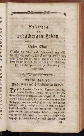Erstes Capitel. - Achtes Capitel.