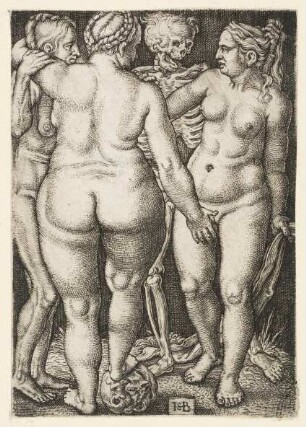 Der Tod und drei nackte Frauen