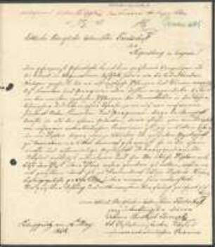 Brief von Johann Christoph Czermak an Regensburgische Botanische Gesellschaft