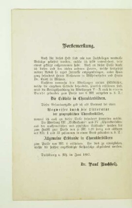 Vorbemerkung