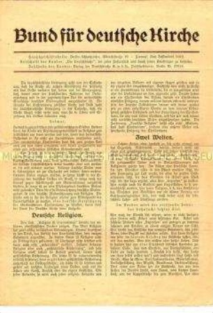 Mitteilungsblatt des Bundes für deutsche Kirche