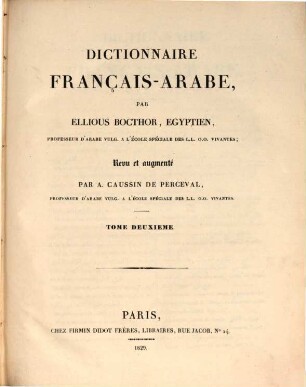Dictionnaire Français-Arabe, 2 (1829)