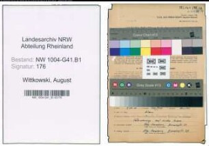 Entnazifizierung August Wittkowski , geb. 06.09.1884 (Fahrer)