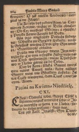 Piesni na Kwietna Niedziele.