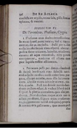 Subsectio VI. De Pavonibus, Phasianis, Cygnis