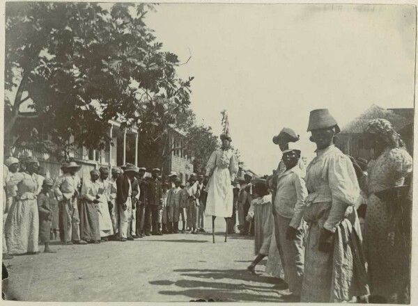 Street scene (parade?) from St. Kitts