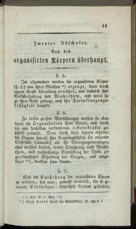 Zweyter Abschnitt. Von den organisirten Körpern überhaupt.