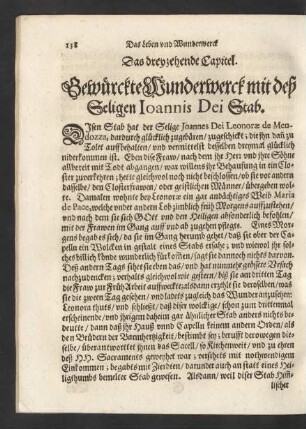 Das dreyzehende Capitel. Gewürckte Wunderwerck mit deß Seligen Joannis Dei Stab.