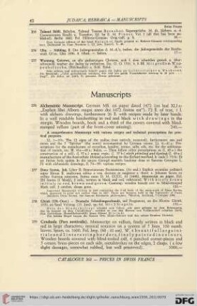 Manuscripts (No. 256 - 262)