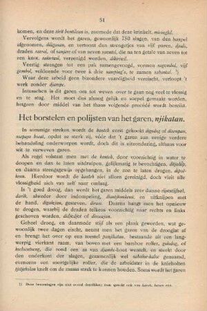 Het borstelen en polijsten van het garen, nijkatan