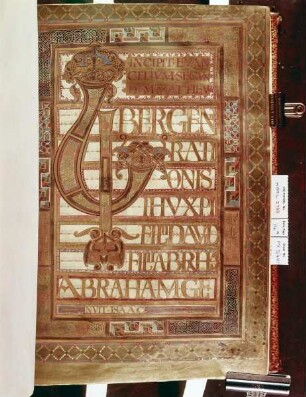 Evangeliar — Initialseite zum Matthäusevangelium, Folio 14recto