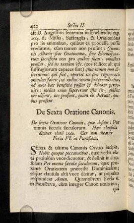 422-433, De sexta Oratione Canonis, quae desinit: Per omnia ...