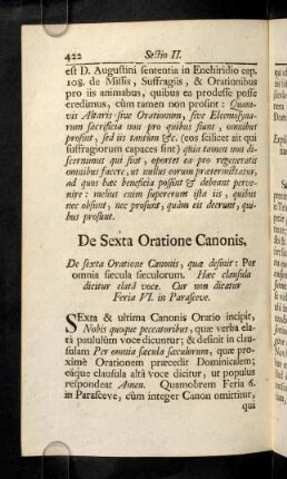 422-433, De sexta Oratione Canonis, quae desinit: Per omnia ...