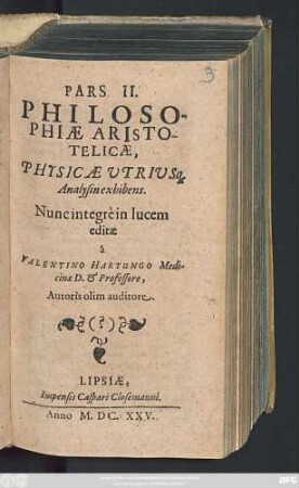 2: Physicae Utriusq[ue] Analysin exhibens