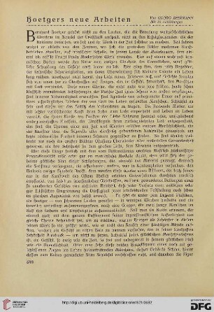 13.1921: Hoetgers neue Arbeiten