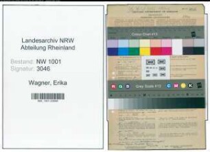 Entnazifizierung Erika Wagner, geb. 10.11.1912 (Diakonisse)