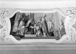 Wandbild einer Seitenkapelle : Wandbild einer Seitenkapelle. Fresko (1729; J. B. Zimmermann). Weyarn, Sankt Peter und Paul
