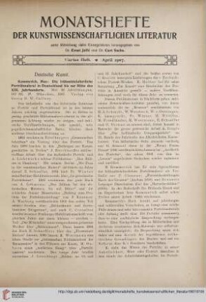 [Rezension von: Max Kemmerich, Die frühmittelalterliche Porträtmalerei in Deutschland bis zur Mitte des XIII. Jahrhunderts]