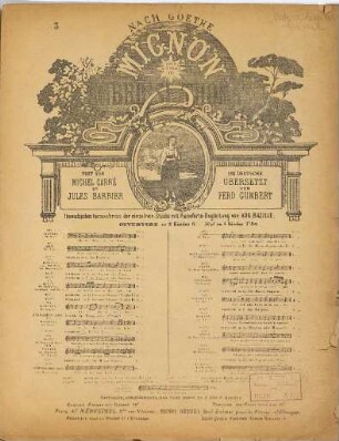 Mignon : Oper in 3 Akten, 3. Romanze von Mignon