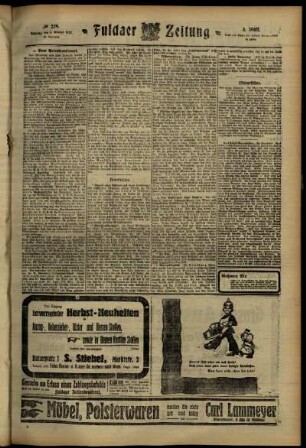 Vierte Ausgabe vom Samstag, den 05. Oktober 1912.