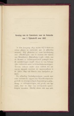 Verslag van de Commissie voor de Redactie van 't Tijdschrift over 1897